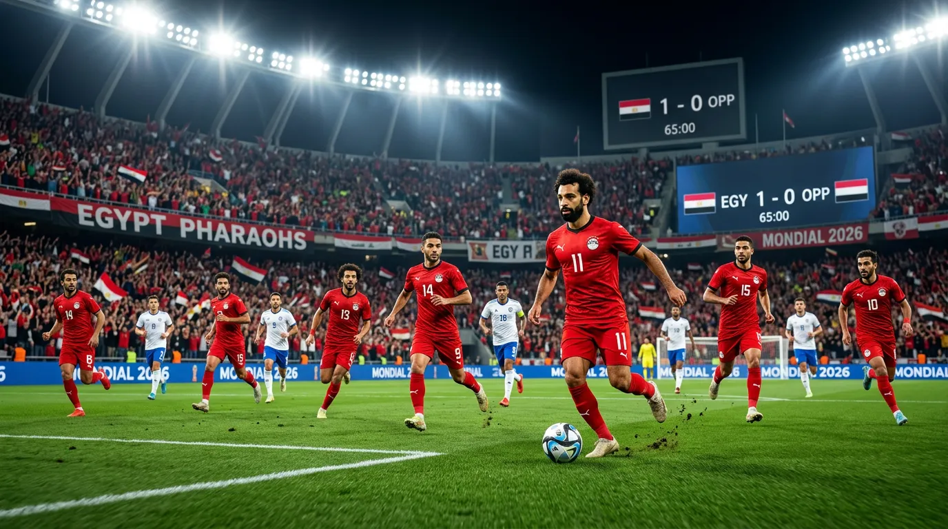L'équipe nationale d'Égypte les Pharaons sur un terrain de football pour la Coupe du Monde 2026