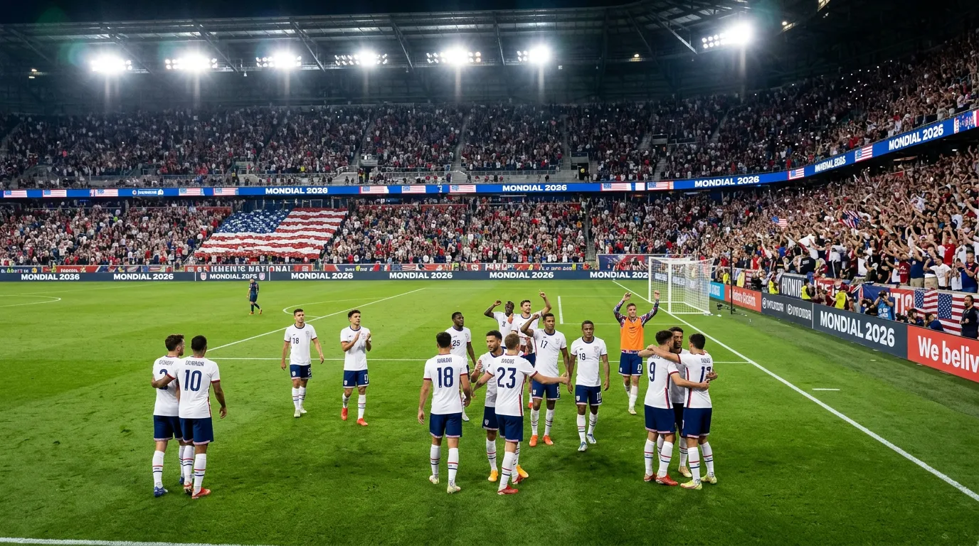 L'équipe nationale des États-Unis USMNT sur leur terrain de football pour la Coupe du Monde 2026