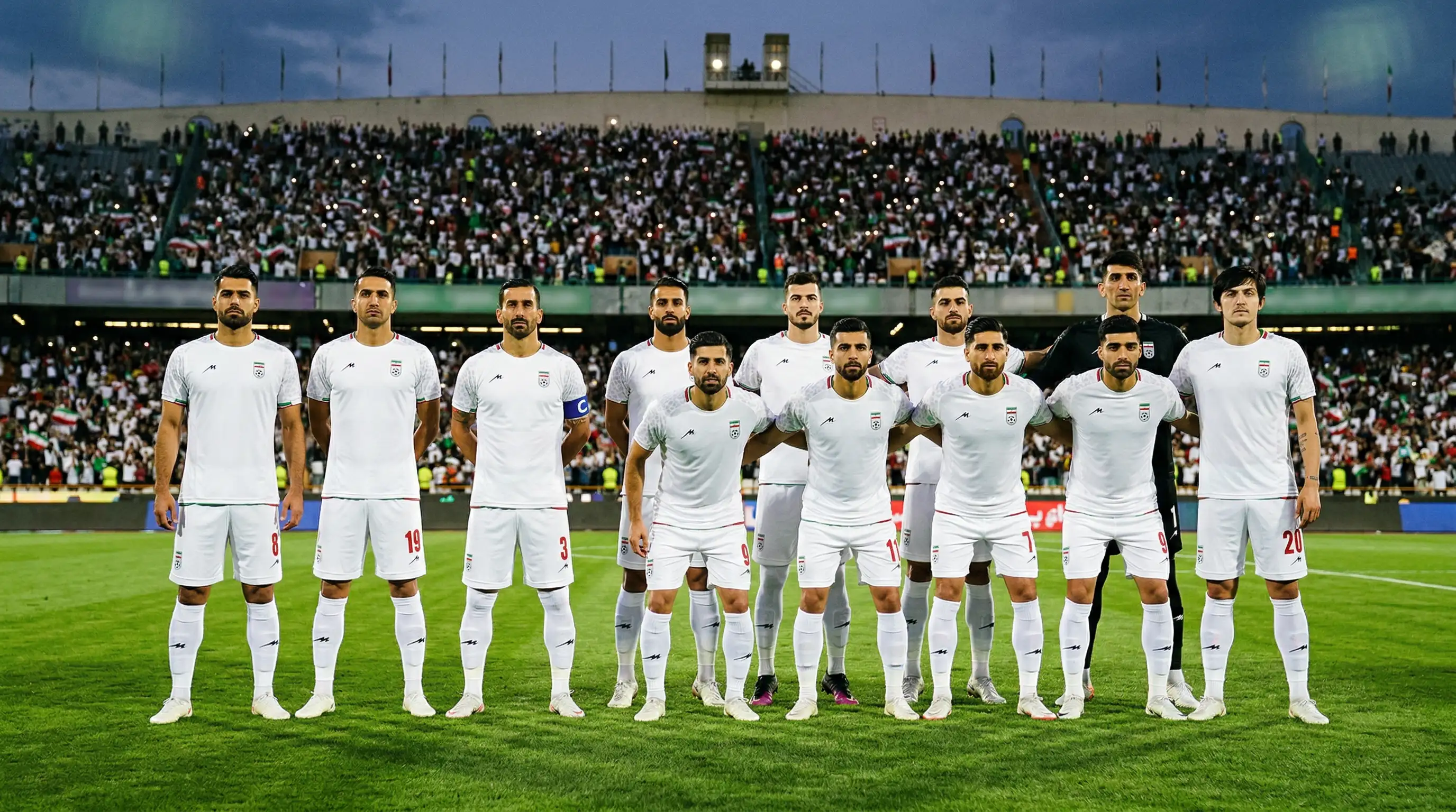L'équipe nationale d'Iran Team Melli sur un terrain de football pour la Coupe du Monde 2026